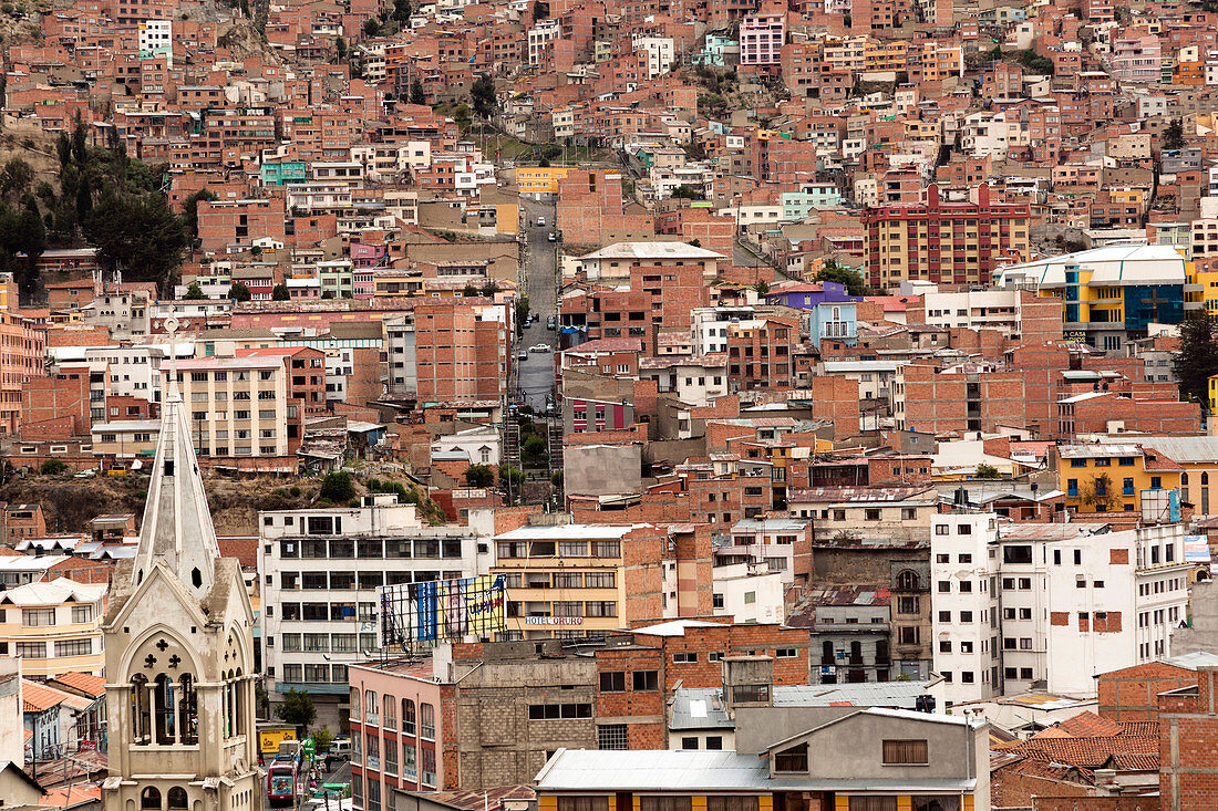 La Paz, Bolivia - December 11, 2011: The view of the city.