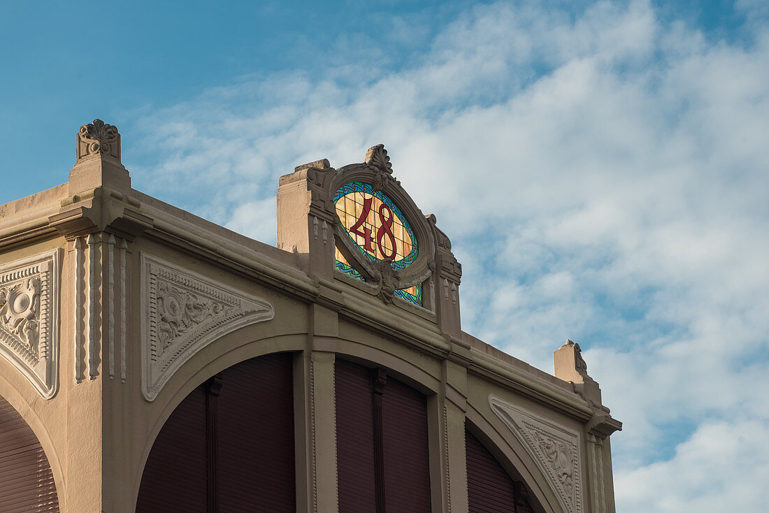 Local typical modernist style along the safront promenade, the Passeggiata. Magazzini Duilio 48