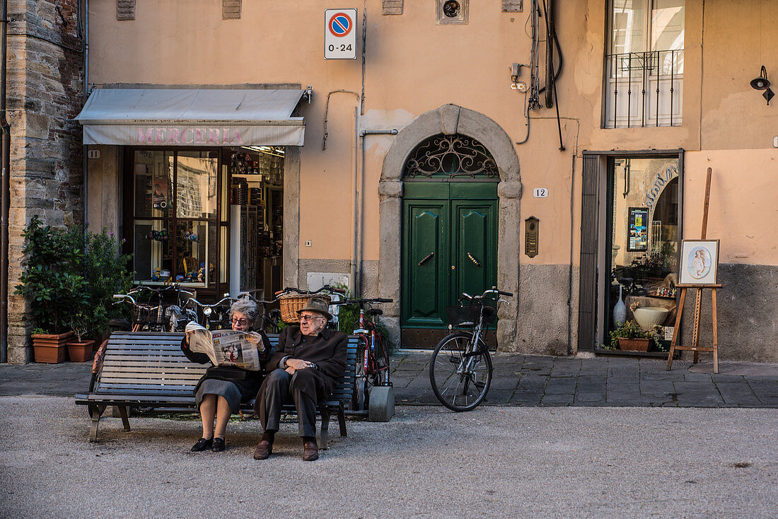 Innenstadt von Lucca, Toskana, Italien