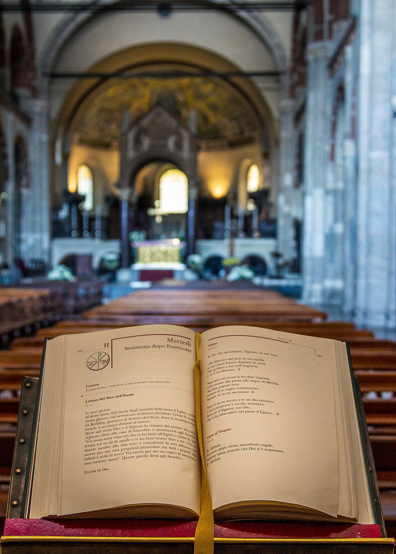 The Holy Bible in the Basilica Sant'Ambrogio, Milan, Italy