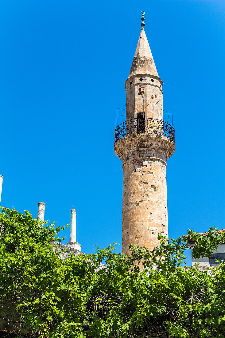 Turkish minaret in Chania, northwest Crete, Greece