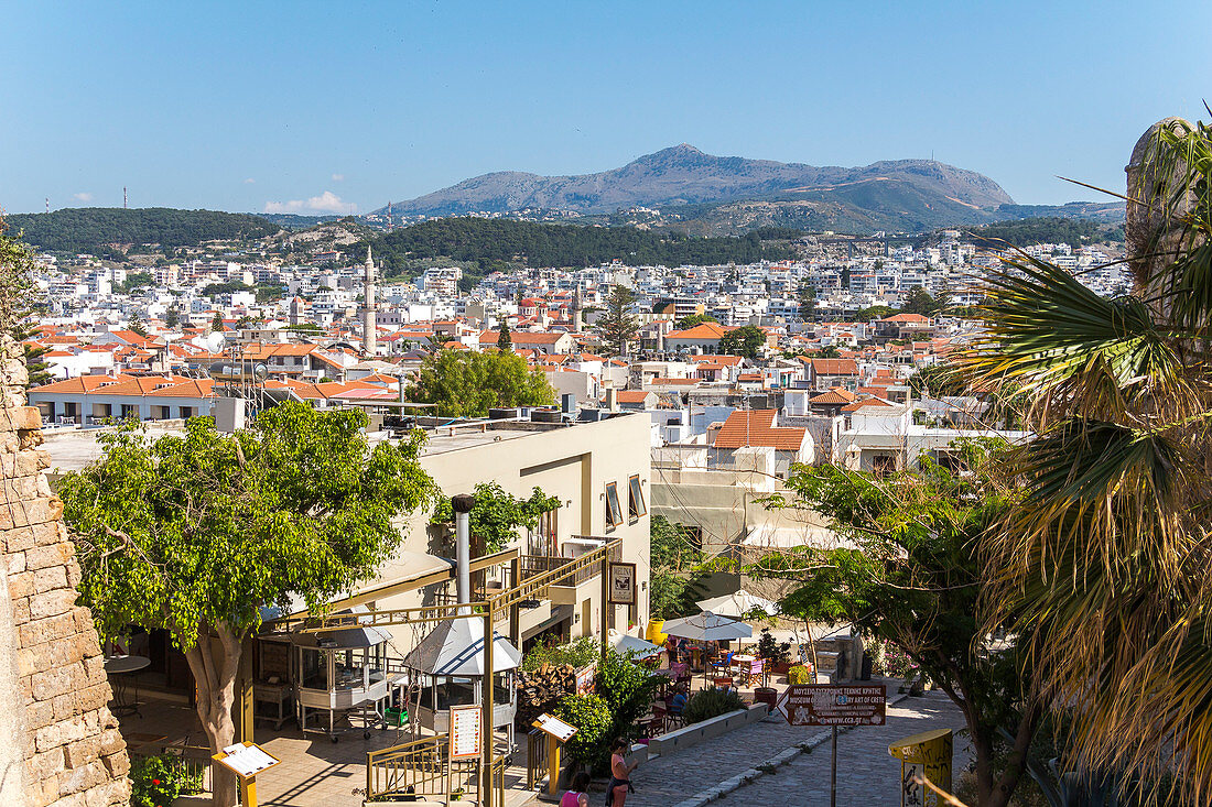 Blick vom Fortezza über Altstadt von Rethymno, Norden Kreta, Griechenland