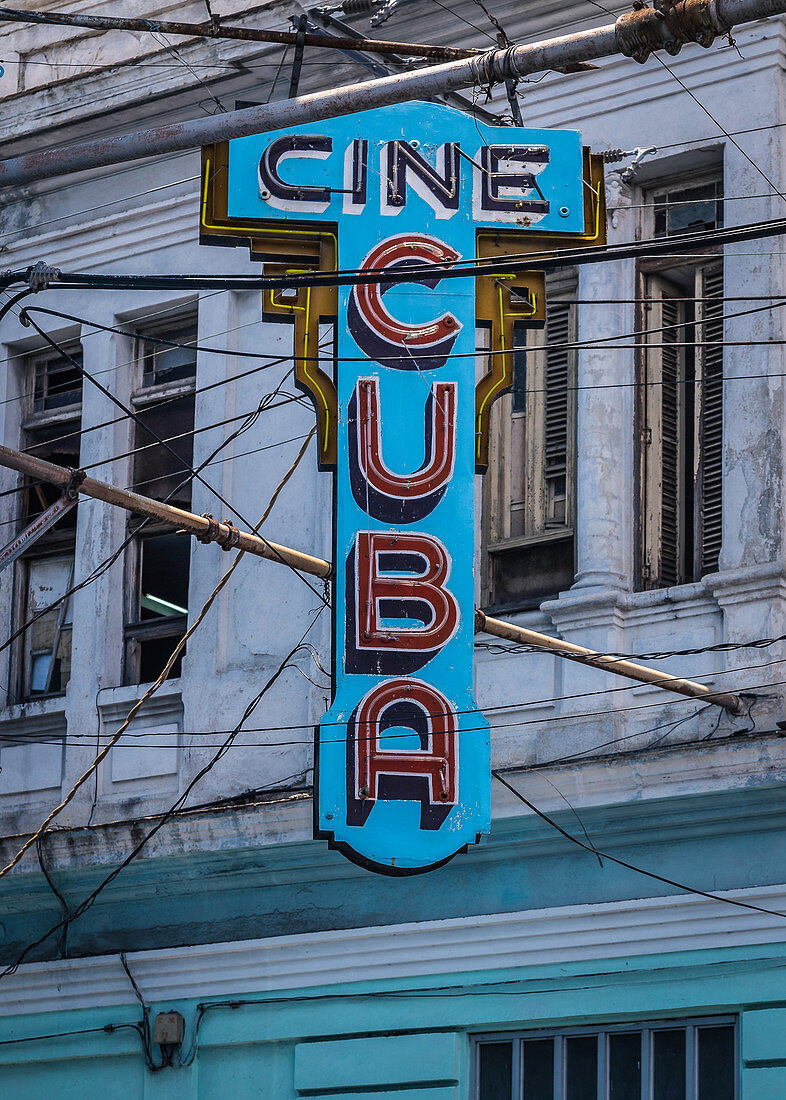 Advertisement for a cinema in Santiago de Cuba, Cuba