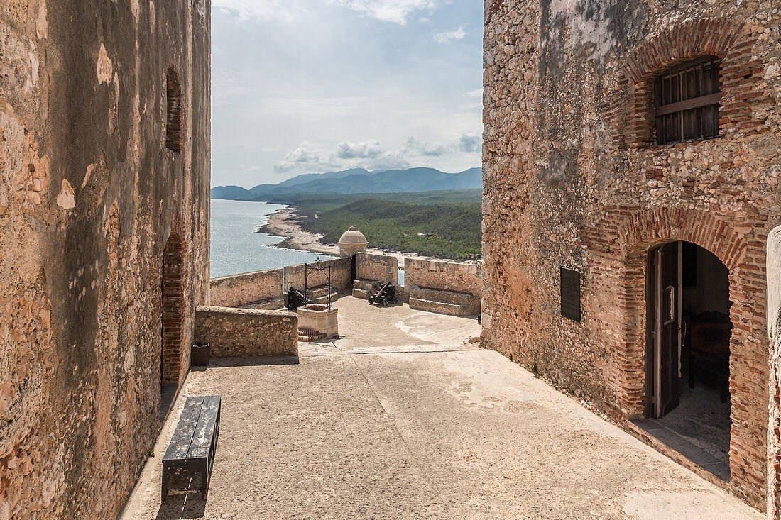Blick vom Castillo in Santiago de Cuba, Kuba