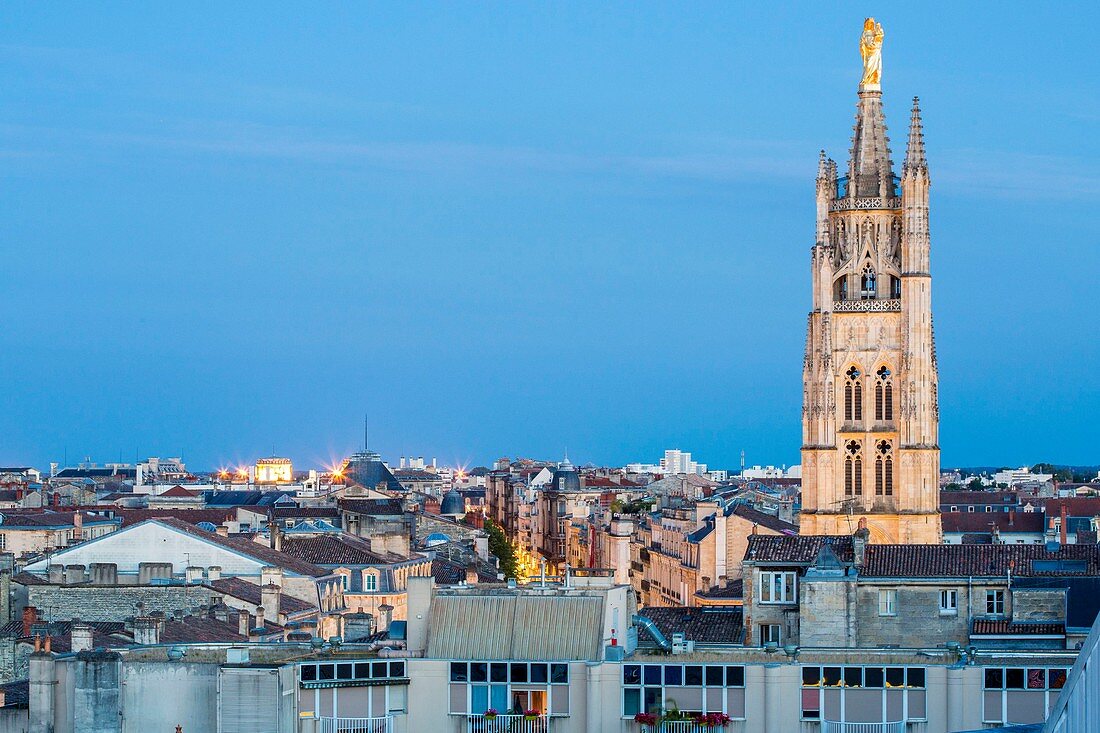 France, Gironde, Bordeaux, area listed as World Heritage by UNESCO, Pey Berland Tower, bell tower (15th century) separated from the Cathedral Saint-Andre
