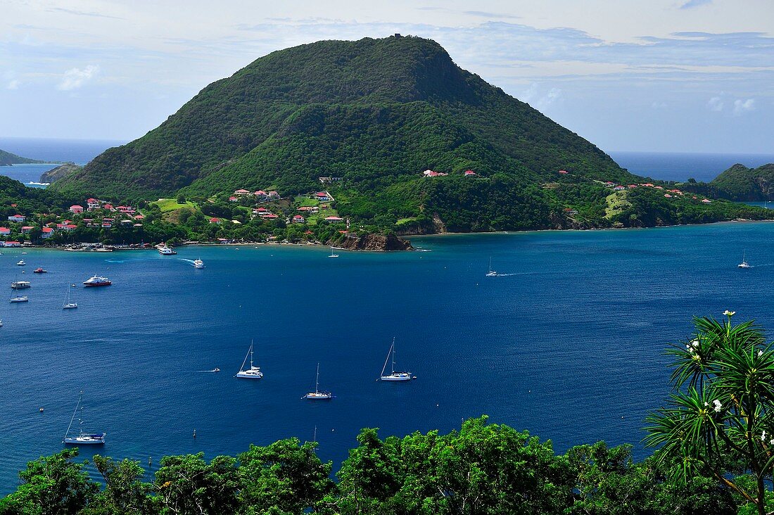 Frankreich, Guadeloupe, Saintes-Archipel, Terre-de-Haut, die Bucht von Saintes gilt als die drittschönste Bucht der Welt
