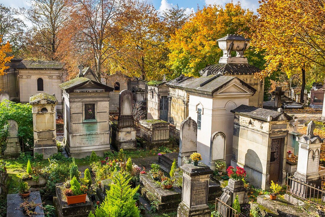 France, Paris, Pere Lachaise cemetery, the largest cemetery in the city of Paris and one of the most famous in the world