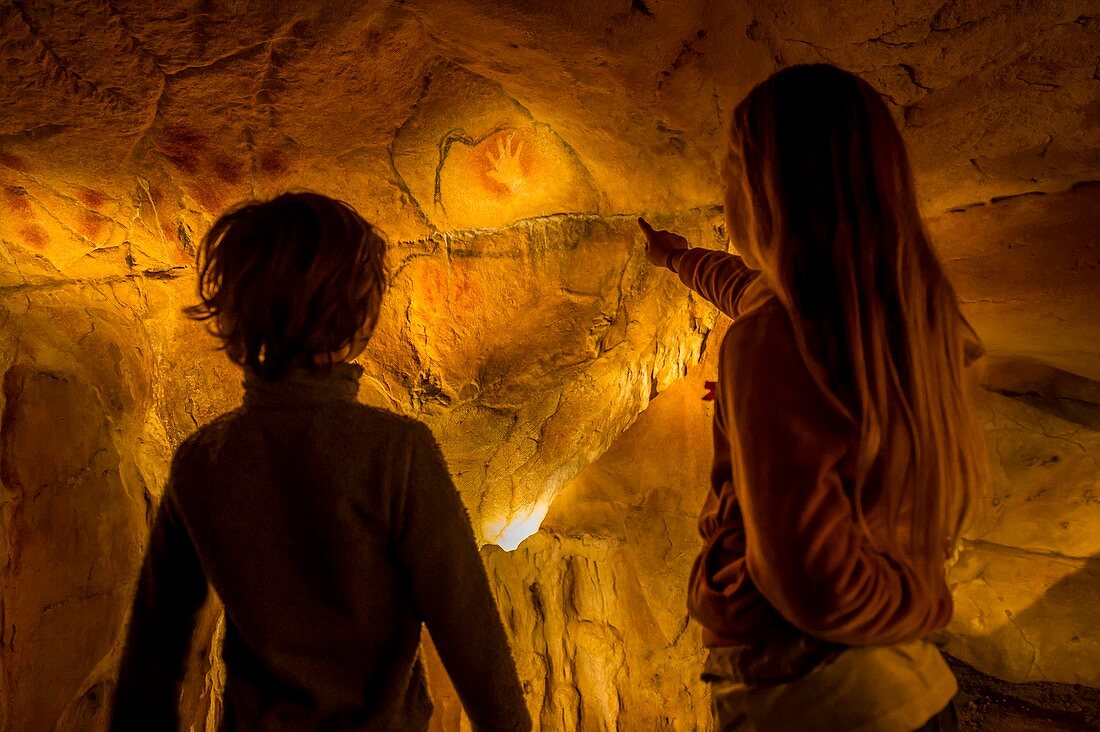 Frankreich, Ardeche, Annonay, Vallon Pont d'Arc, Höhle von Pont d'Arc, exakte Nachbildung der Chauvet-Höhle, die UNESCO Weltkulturerbe wurde