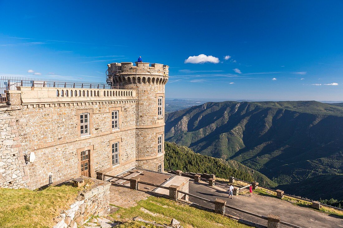 France, Gard, the Causses and the Cevennes, Mediterranean agro-pastoral Cultural Landscape listed as a UNESCO World Heritage site, Cevennes national park, Mount Aigoual in the south of Central Massif between Gard and Lozere (alt : 1565 m), meteorological observatory
