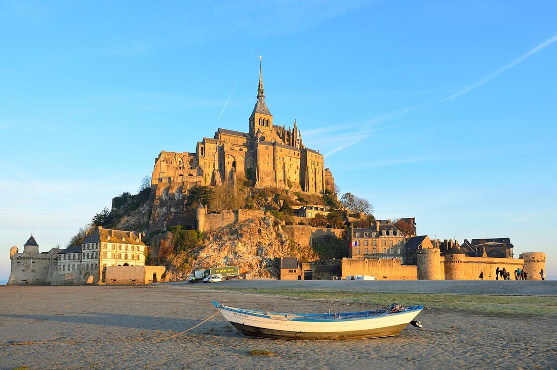 Frankreich, Manche, Bucht von Mont Saint-Michel, UNESCO-Weltkulturerbe, Mont-Saint-Michel