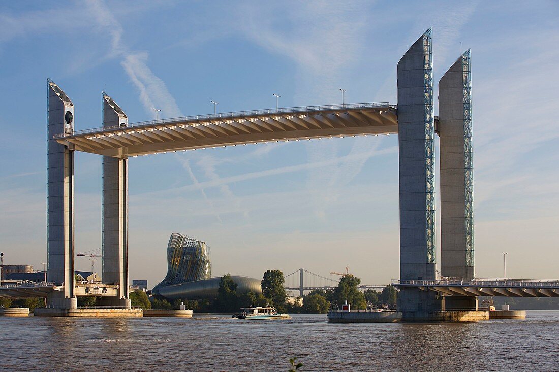 France, Gironde, Bordeaux, area classified as World Heritage, Chaban-Delmas bridge