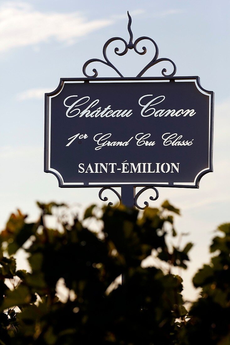 France, Gironde, Saint Emilion, area listed as World Heritage by UNESCO, Chateau Canon, 1er Grand Cru Classe