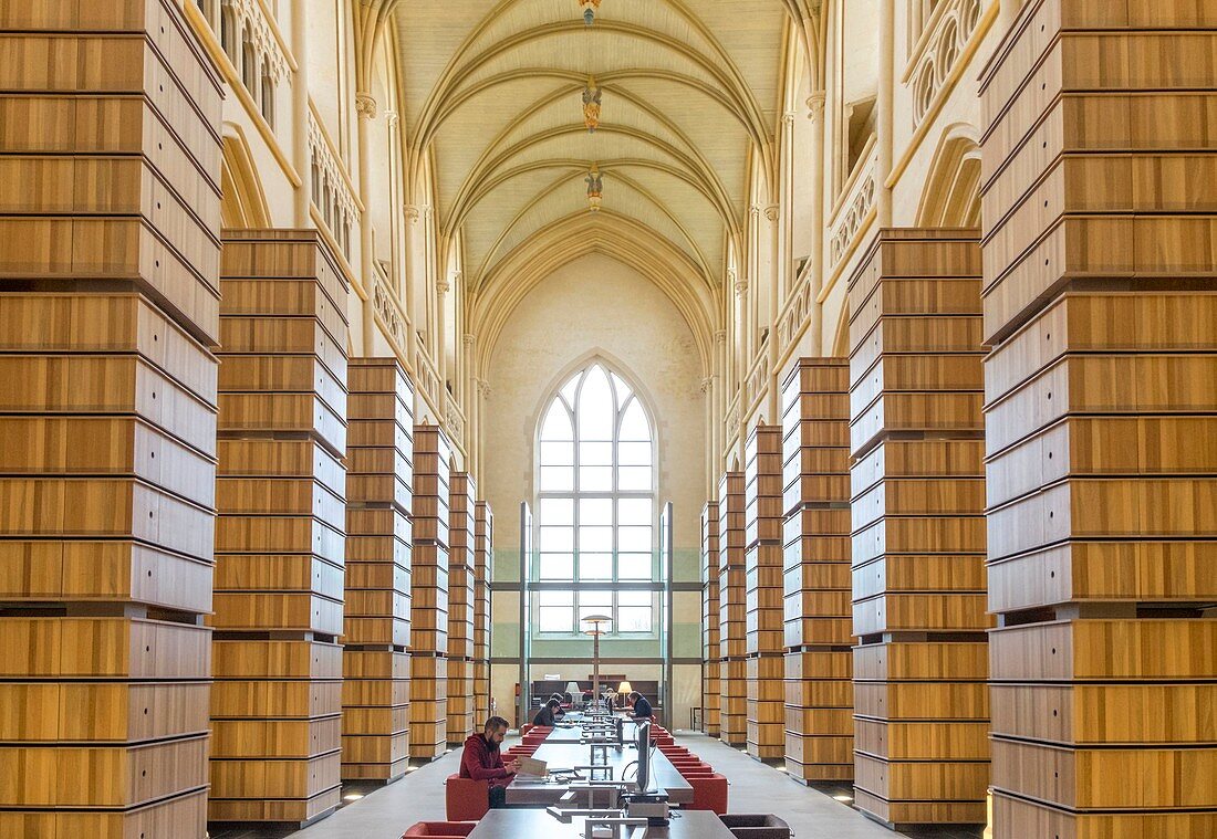 France, Calvados, Saint Germain la Blanche Grass near Caen, Abbey of Ardenne headquarters of the Institute Mémoires de l'édition contemporaine (IMEC) Archives and studies devoted to the main publishing houses, magazines and various actors in the life of books and contemporary creation