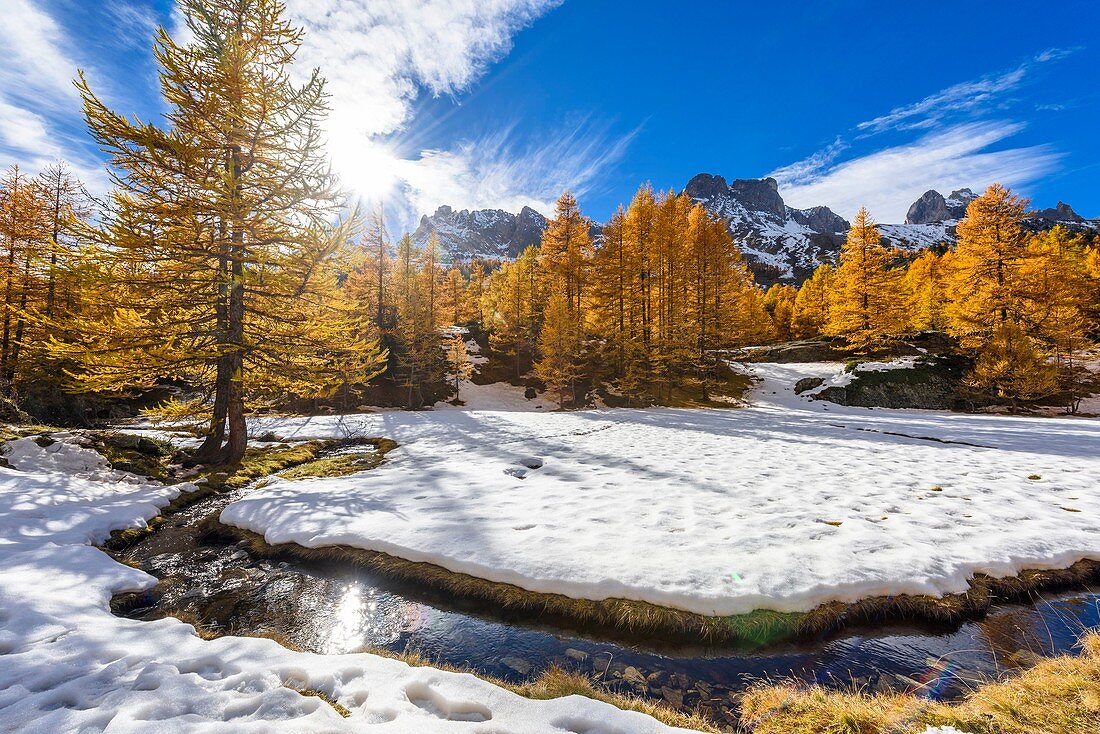 Frankreich, Hautes-Alpe, Brianconnais im Herbst, Claree-Tal, Cerces-Massiv