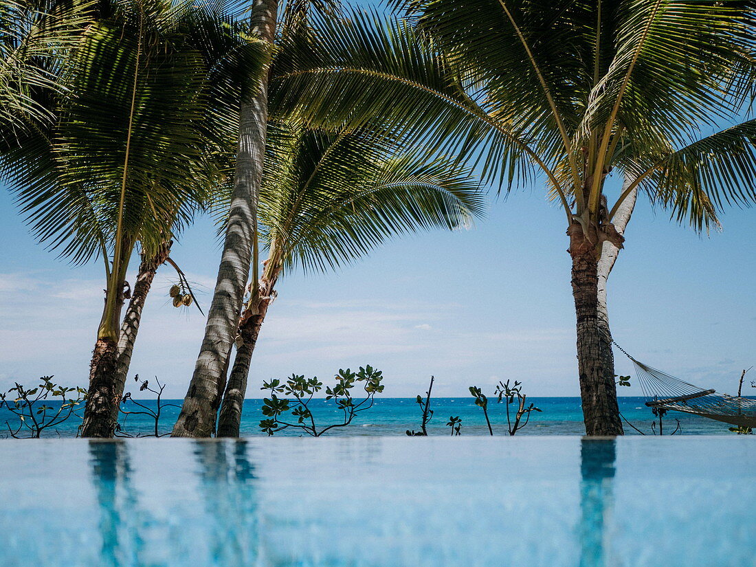 Infinity-Pool mit Meerblcik, Luxusresort, Kokomo Private Island, Fidschi-Inseln, Ozeanien
