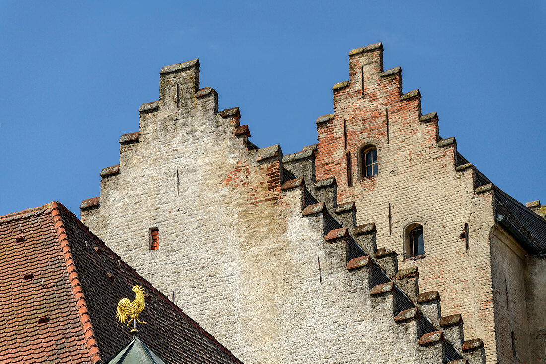 Roofs of old town houses, Straubing, Danube Cycle Path, Lower Bavaria, Bavaria, Germany