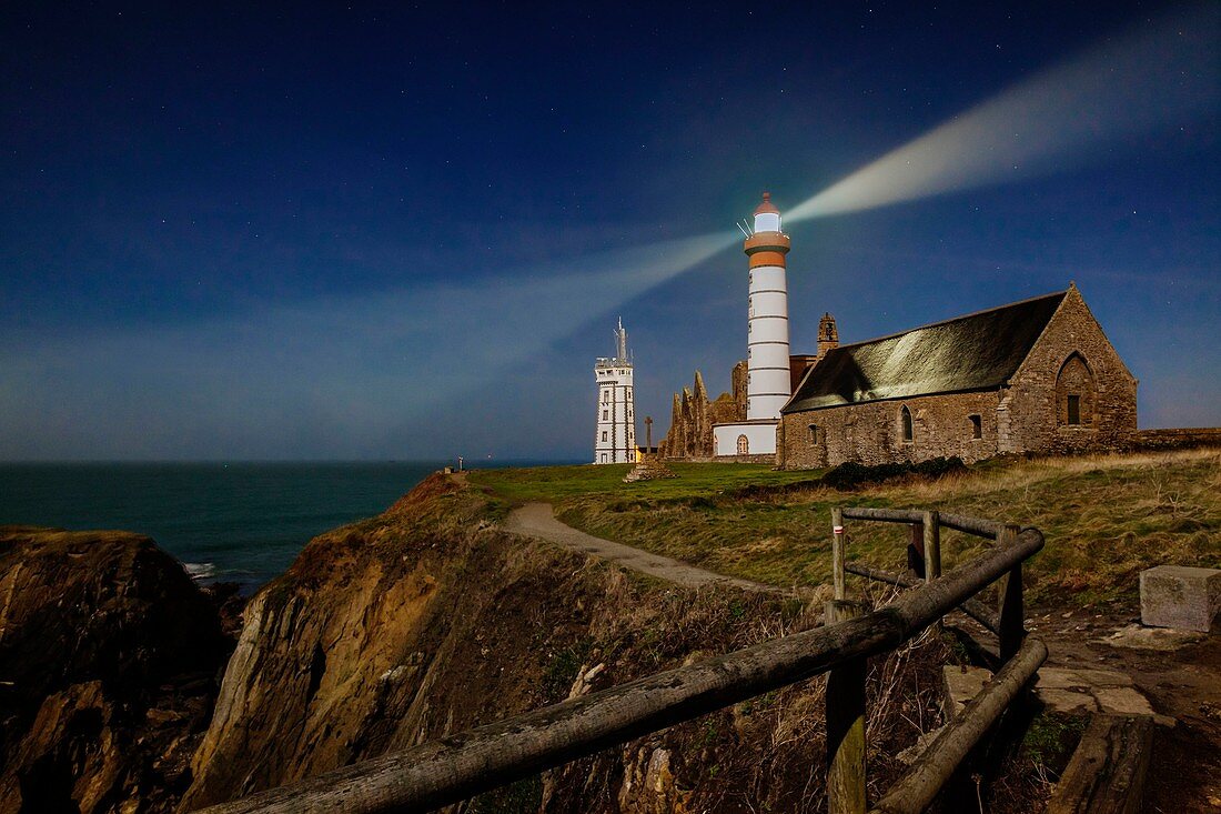 France, Finistere, Plougonvelin, Pointe Saint Mathieu classified as Historic Monuments