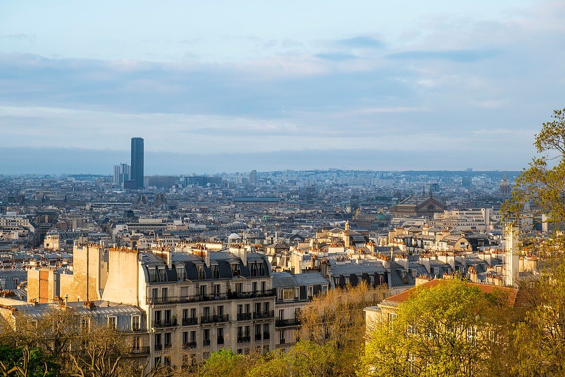 Frankreich, Paris, Panoramablick vom Montmartre-Hügel