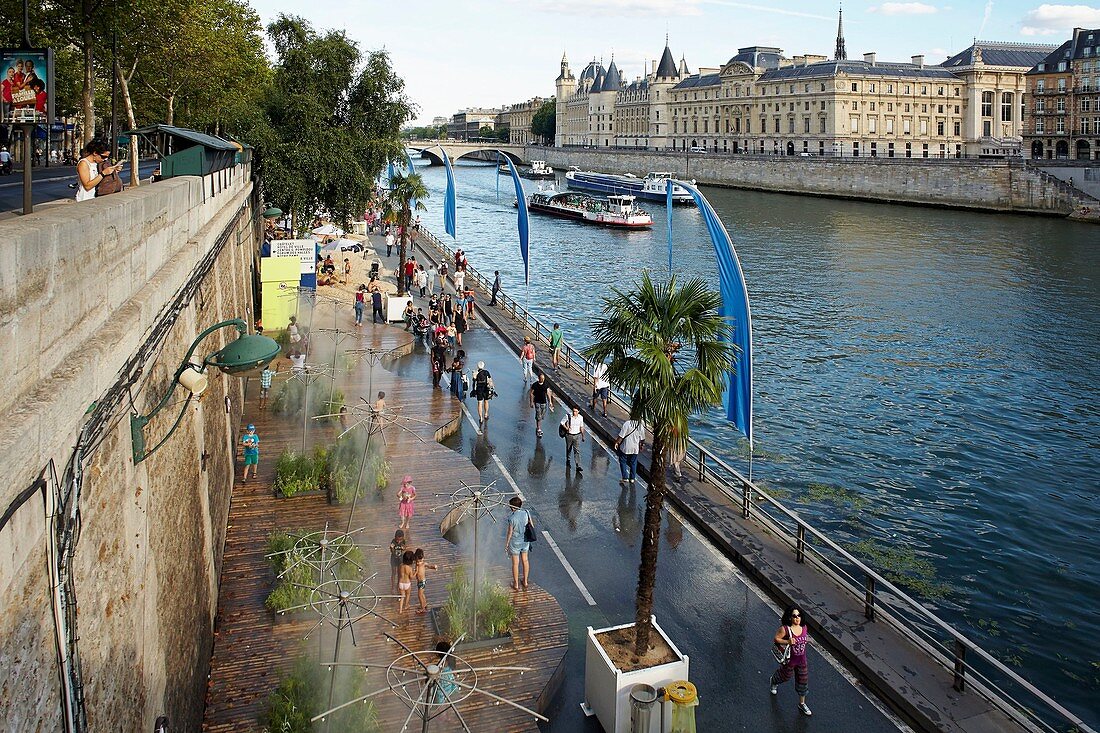 Frankreich, Paris, Stadtgebiet, UNESCO Weltkulturerbe, rechtes Ufer der Seine, Pariser Strände