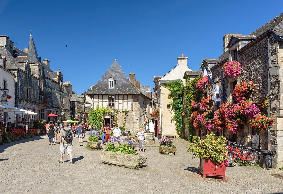 Frankreich, Morbihan, Rochefort en Terre, ausgezeichnet mit der kulturhistorischen Auszeichnug 'Les Plus Beaux Villages de France' (Die schönsten Dörfer Frankreichs), Burgenstraße