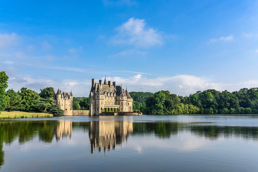 France, Loire-Atlantique, Missillac, Briere regional nature park, Bretesche castle, 15th century medieval castle, Relais & Chateaux 4 stars hotel