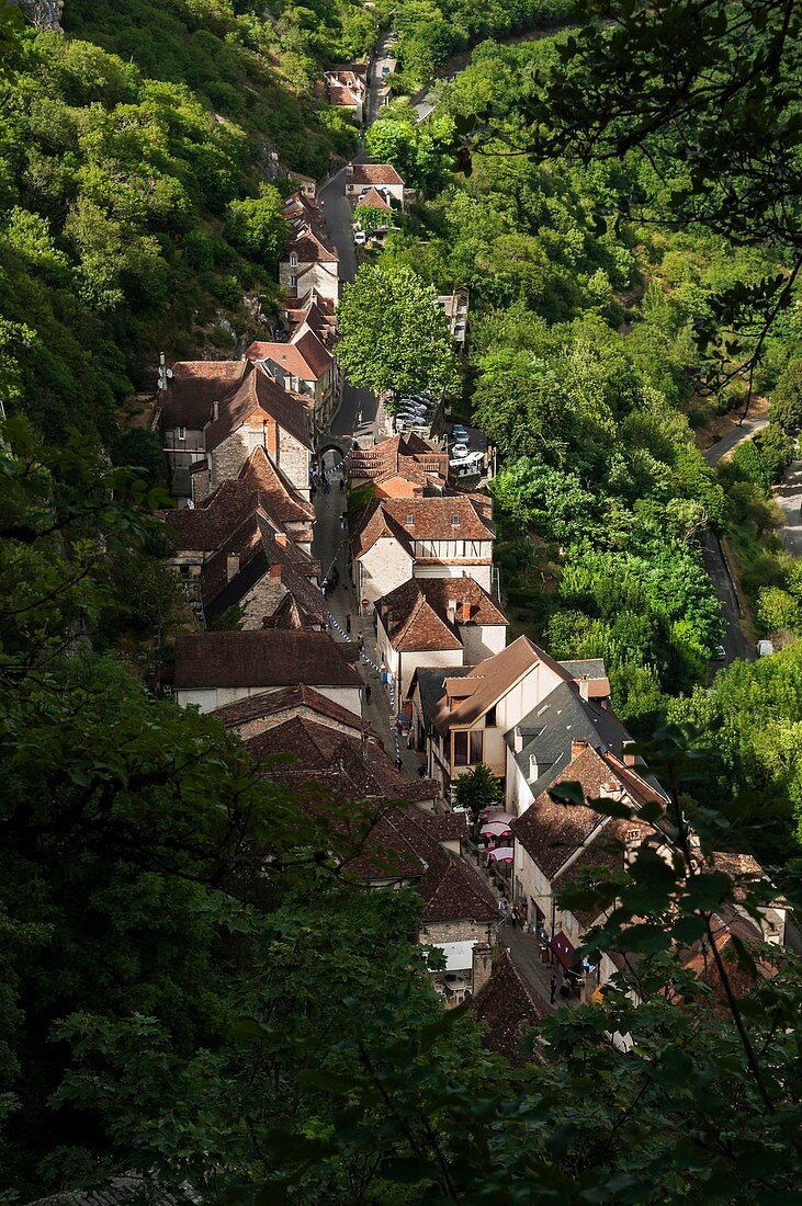 Frankreich, Lot, Rocamadour, mittelalterliche Stadt