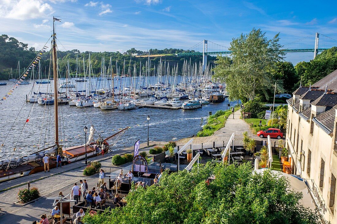 France, Morbihan, La Roche Bernard, the Vilaine river and the marina