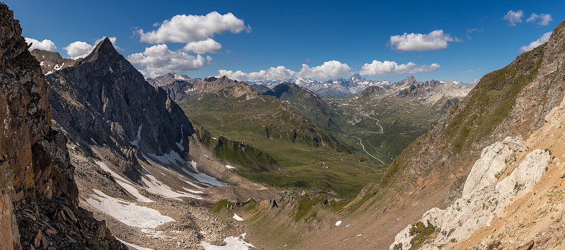 Panorama from Passo Grandinagia, Finsteraarhorn, Trekking del Laghetti Alpini, Ticino, Switzerland