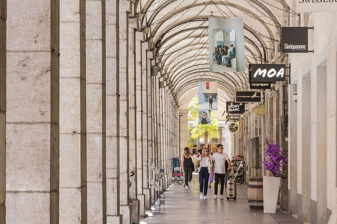 France, Savoie, Chambery, the old town, arches in Avenue de Boigne