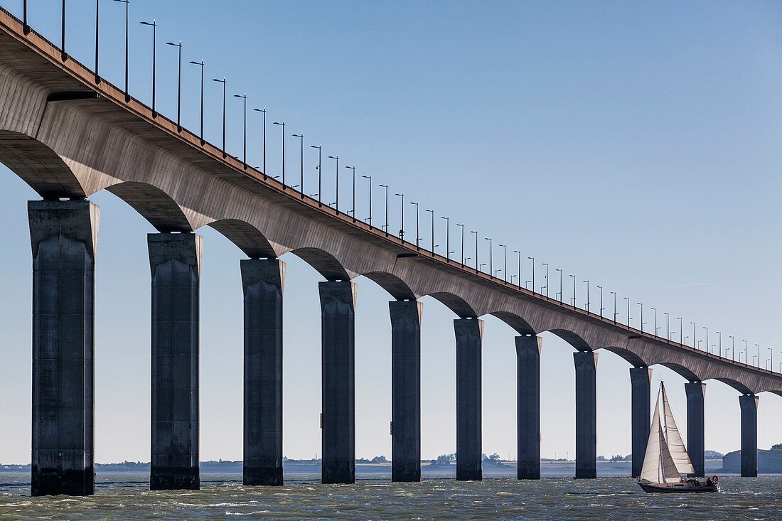 France, Charente Maritime, Ile de Re, the bridge between Ile de Re and La Rochelle