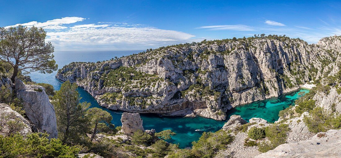 France, Bouches-du-Rhône, National park of Calanques, Marseille, 9th district, creek of En-Vau