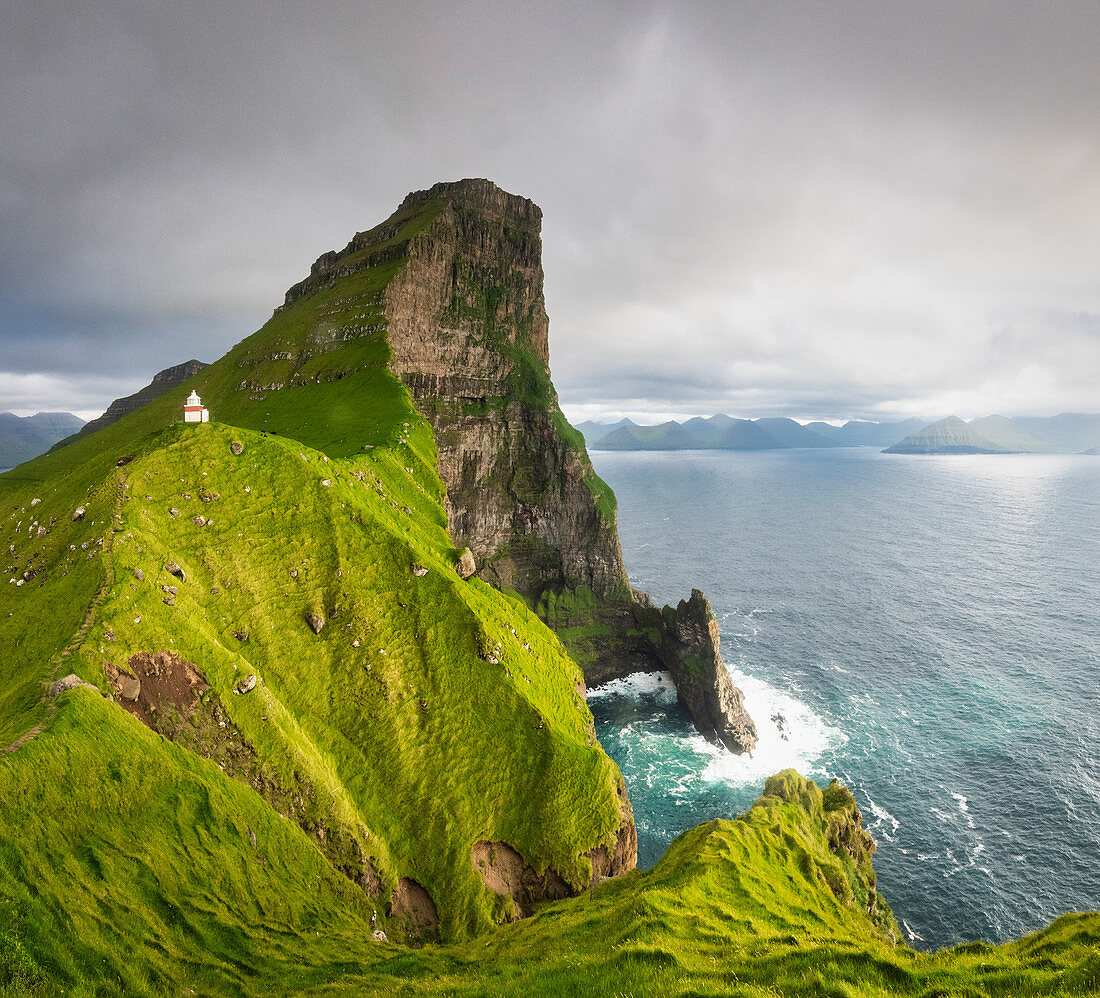 Kallur lighthouse, Kalsoy island, Faroe Islands, Denmark