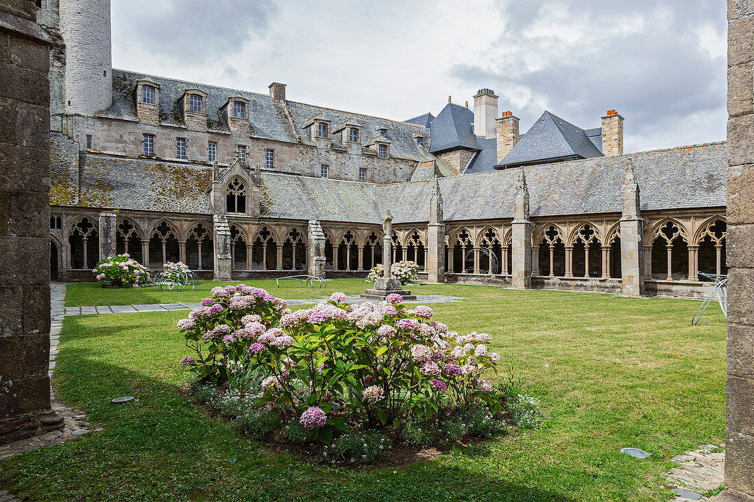 Brittany, France, Tréguier.  Tréguier village, Cloister of Tréguier 