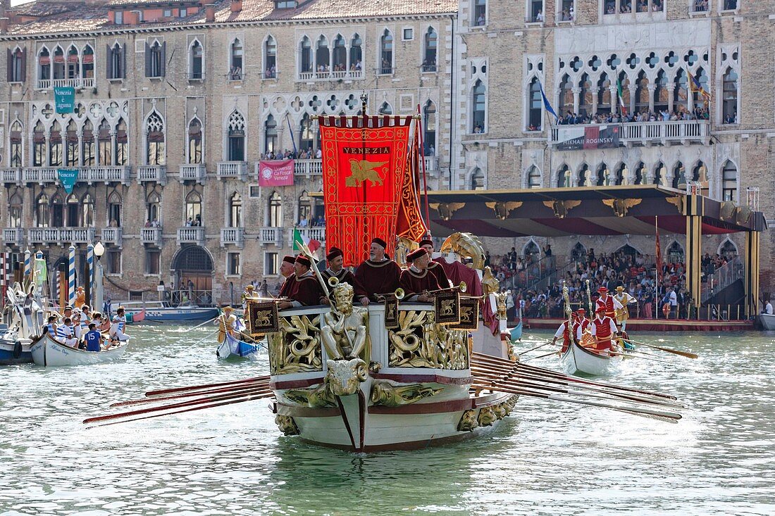 Italy, Venetia, Venice, listed as World Heritage by UNESCO, Regata Storica (Historical Regatta) on the Canal Grande