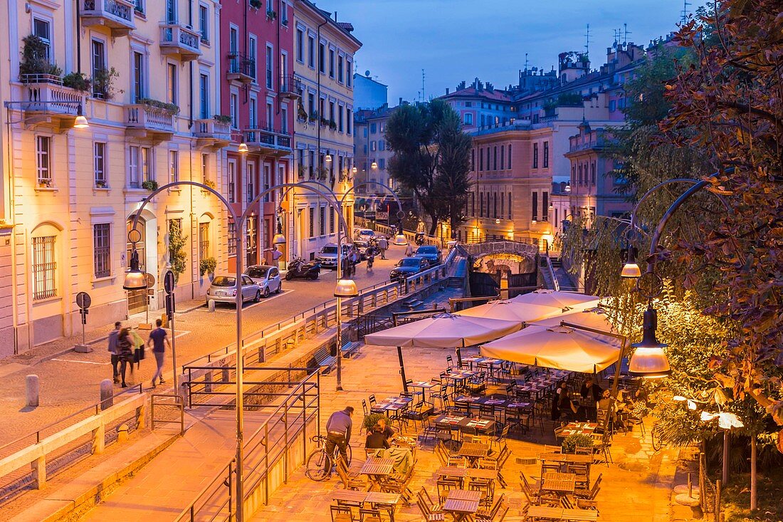 Italy, Lombardy, Milan, former canal and bridge Delle Gabelle via San Marco street