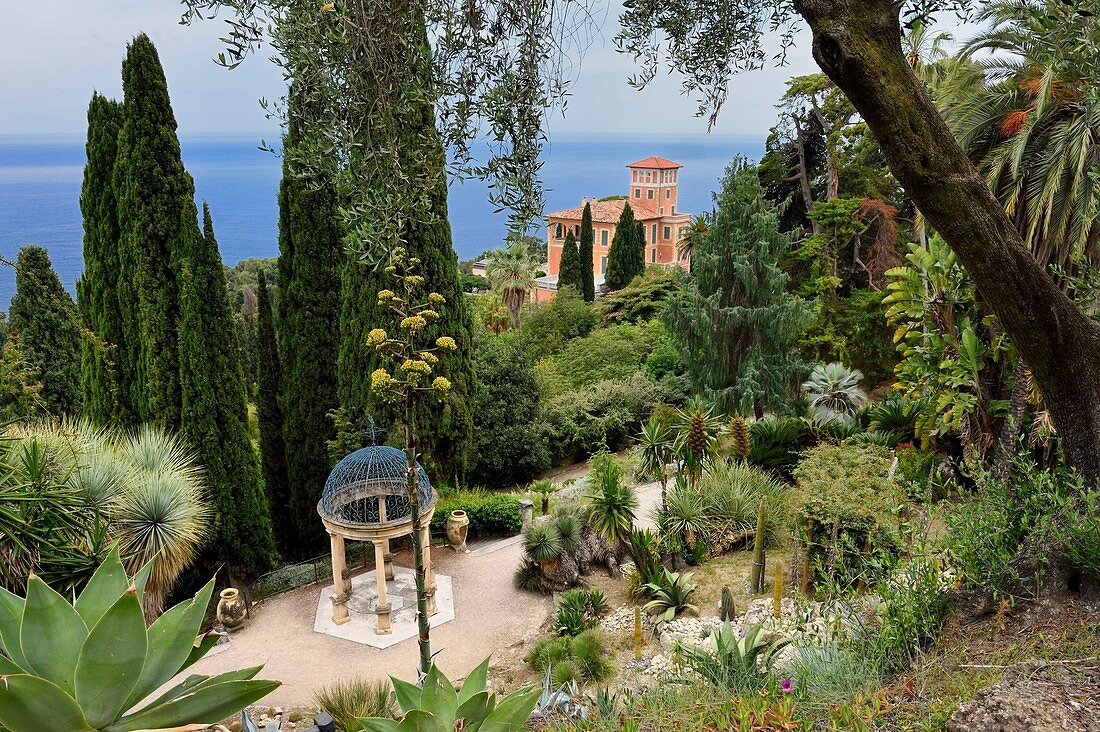 Italien, Ventimiglia, Cap Mortola bei Menton in Frankreich, der Botanische Garten Hanbury (Giardini botanici Hanbury)
