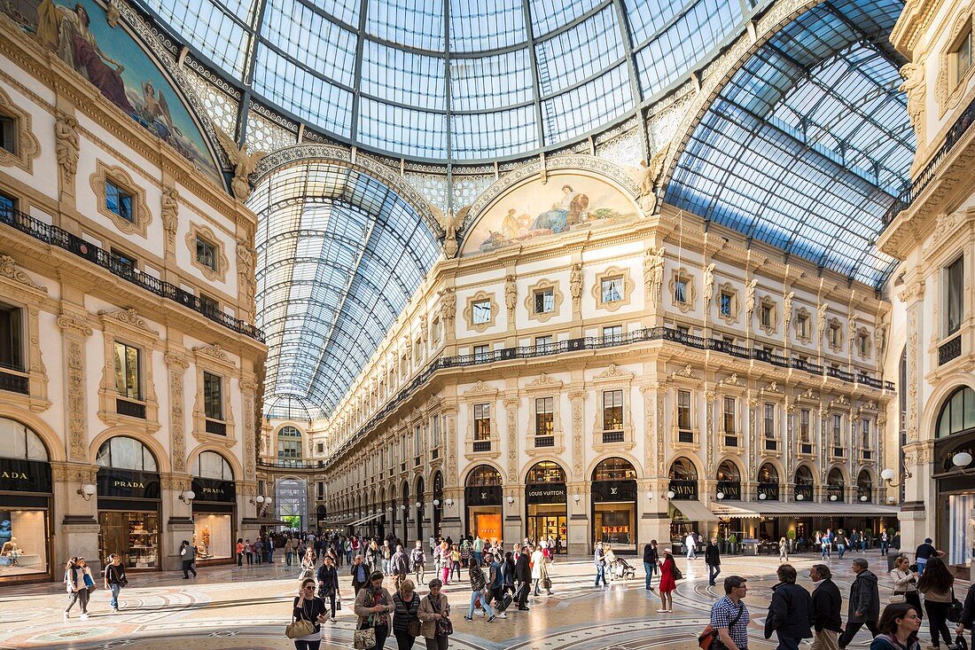Italien, Lombardei, Mailand, Galerie Vittorio Emmanuel II, Einkaufspassage aus dem 19. Jahrhundert von Giuseppe Mengoni