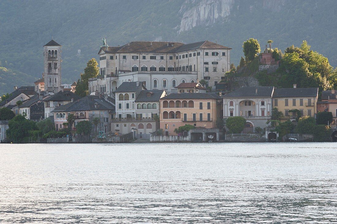 Italy, Piemonte, Orta lake, Orta San Giulio, San Giulio island and its 12th century monastery