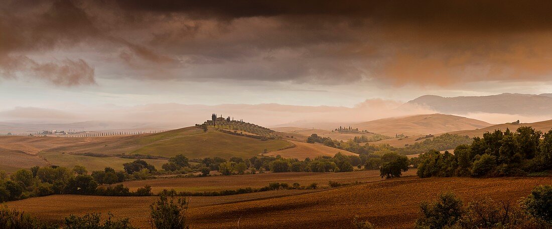 Italy, Tuscany, Val d'Orcia listed as World Heritage by UNESCO, countryside near Pienza