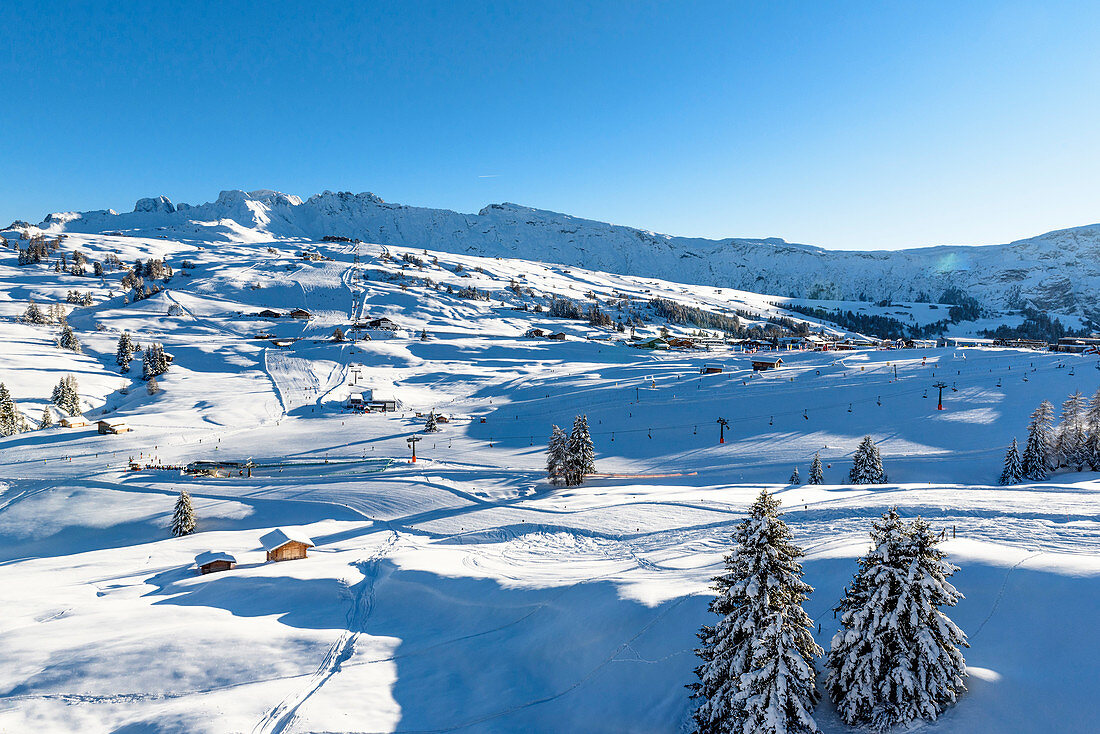 Ski area Alpe di Siusi, South Tyrol, Italy