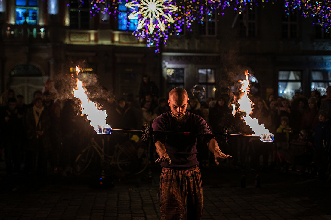 Fire Eater, Wroclaw, Poland, Europe