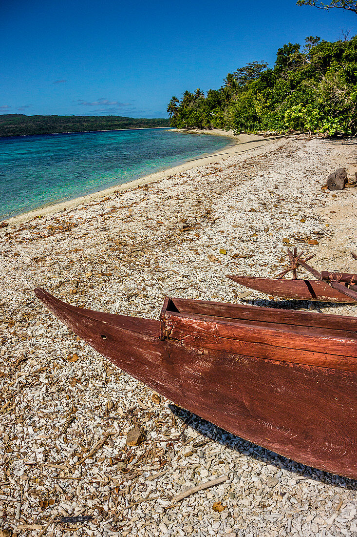 Lonely beach in front of Efate, Vanuatu, South Pacific, Oceania