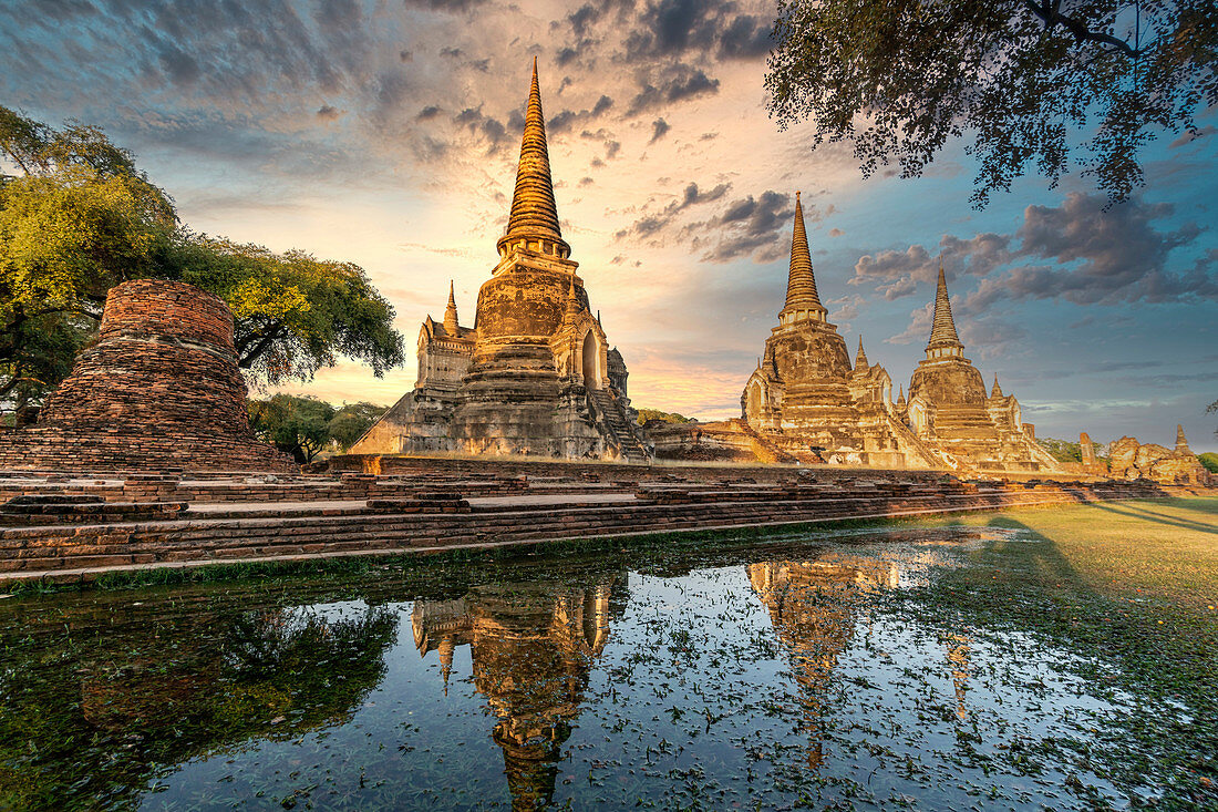 Wat Phra Sri Sanphet, Ayutthaya Historical Park, Koenigspalast, UNESCO Weltkulturerbe, Ayutthaya, Thailand,