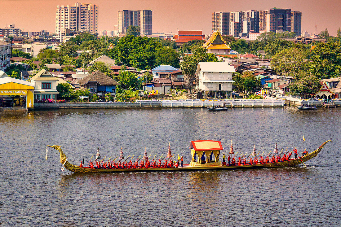 Royal barge on the Chao Phraya River in Bangkok, Thailand