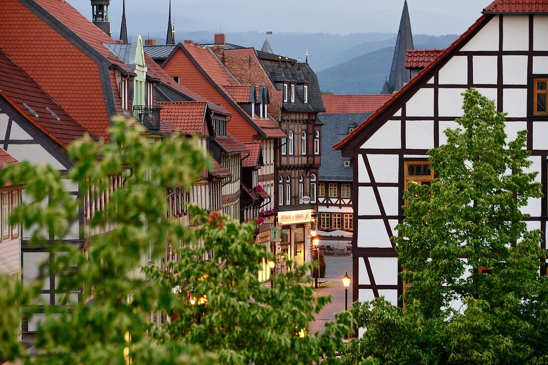 in Werningerode in the North Harz, half-timbered houses, Saxony-Anhalt, Germany
