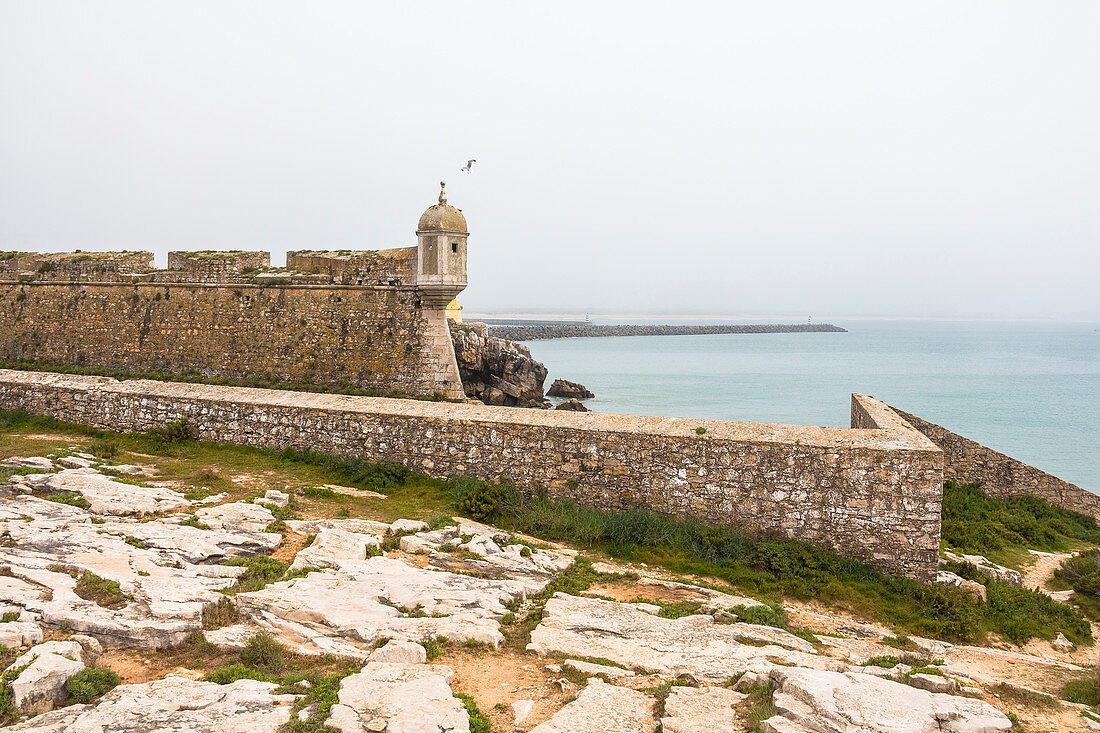 Fortaleza de Peniche - light fog fortress, Peniche, Portugal