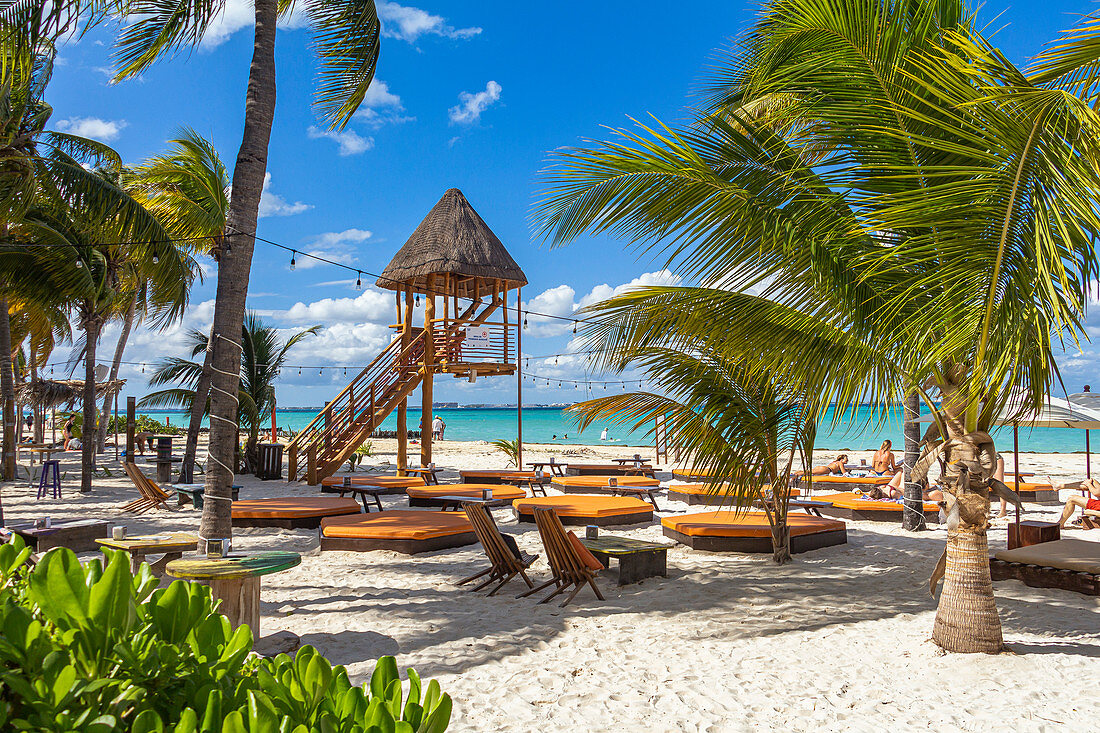 Playa Norte - beliebter Strand im Norden von "Isla Mujeres", Quintana Roo, Yucatan Halbinsel, Mexiko