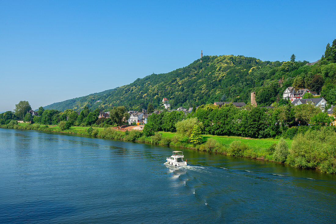 Mosel im Zentrum von Trier, Rheinland-Pfalz, Deutschland