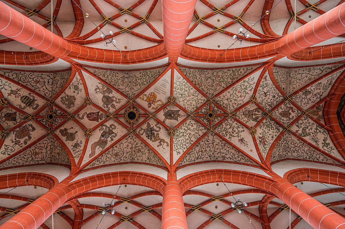 Interior view of the Wendelinusbasilika in St. Wendel, Saarland, Germany