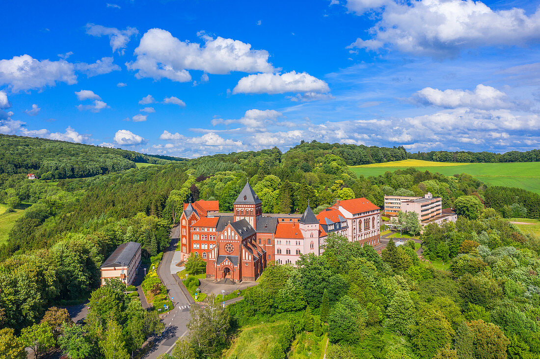 Aerial view of the Steyeler Missionshaus in St. Wendel, Saarland, Germany